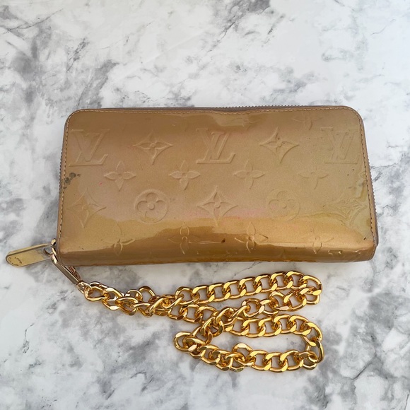 LOUIS VUITTON Monogram Vernis Zippy Champagne gold wallet - Picture 8 of 10